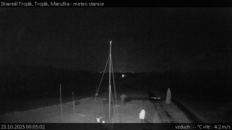 Skiareál Troják - Troják, Maruška - meteo stanice - 23.10.2025 v 00:05 Skiareál Troják - Troják, Maruška - meteo stanice - 23.10.2025 v 00:05