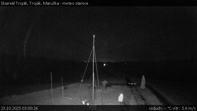Skiareál Troják - Troják, Maruška - meteo stanice - 23.10.2025 v 03:00 Skiareál Troják - Troják, Maruška - meteo stanice - 23.10.2025 v 03:00