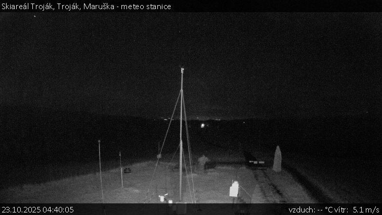 Skiareál Troják - Troják, Maruška - meteo stanice - 23.10.2025 v 04:40 Skiareál Troják - Troják, Maruška - meteo stanice - 23.10.2025 v 04:40