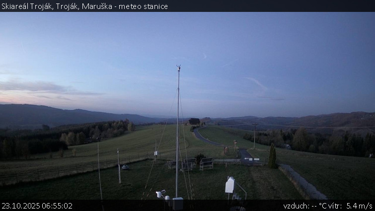 Skiareál Troják - Troják, Maruška - meteo stanice - 23.10.2025 v 06:55 Skiareál Troják - Troják, Maruška - meteo stanice - 23.10.2025 v 06:55