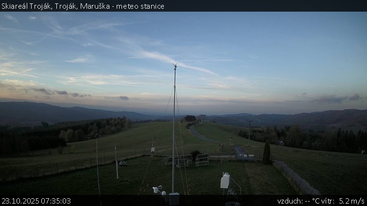 Skiareál Troják - Troják, Maruška - meteo stanice - 23.10.2025 v 07:35 Skiareál Troják - Troják, Maruška - meteo stanice - 23.10.2025 v 07:35