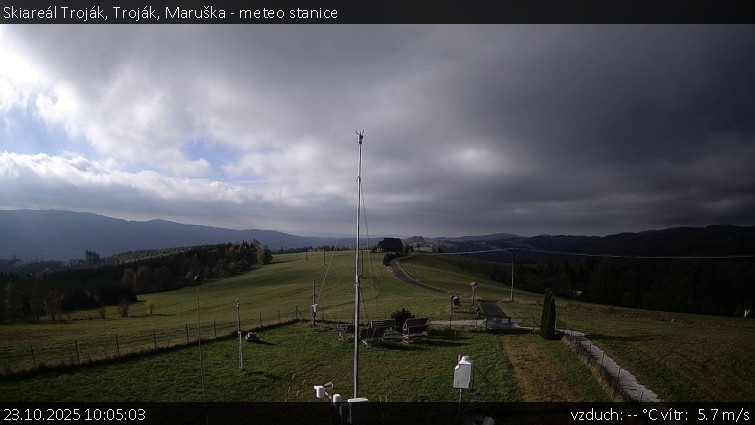 Skiareál Troják - Troják, Maruška - meteo stanice - 23.10.2025 v 10:05 Skiareál Troják - Troják, Maruška - meteo stanice - 23.10.2025 v 10:05