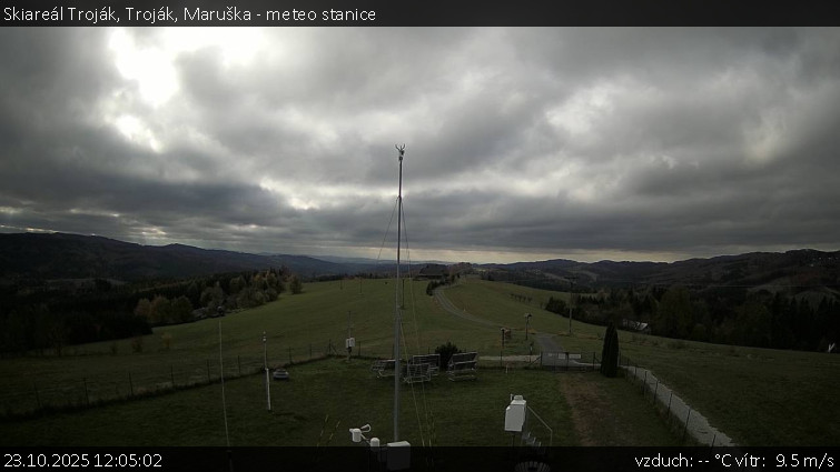 Skiareál Troják - Troják, Maruška - meteo stanice - 23.10.2025 v 12:05 Skiareál Troják - Troják, Maruška - meteo stanice - 23.10.2025 v 12:05