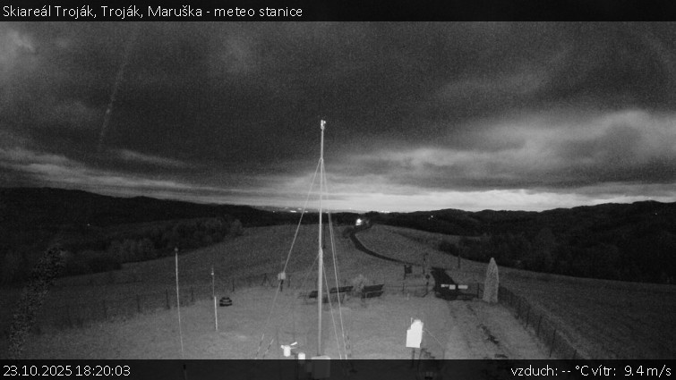 Skiareál Troják - Troják, Maruška - meteo stanice - 23.10.2025 v 18:20 Skiareál Troják - Troják, Maruška - meteo stanice - 23.10.2025 v 18:20