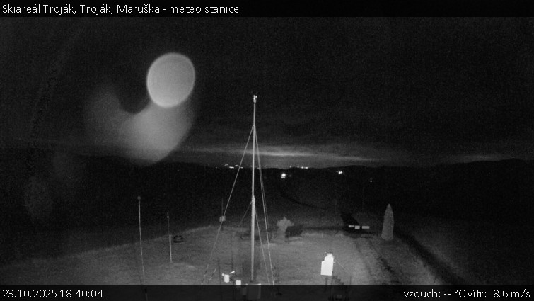 Skiareál Troják - Troják, Maruška - meteo stanice - 23.10.2025 v 18:40 Skiareál Troják - Troják, Maruška - meteo stanice - 23.10.2025 v 18:40