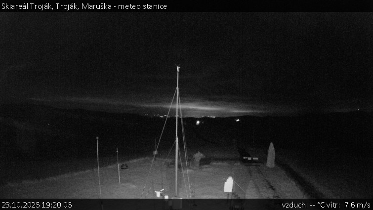 Skiareál Troják - Troják, Maruška - meteo stanice - 23.10.2025 v 19:20 Skiareál Troják - Troják, Maruška - meteo stanice - 23.10.2025 v 19:20