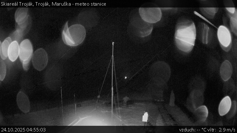 Skiareál Troják - Troják, Maruška - meteo stanice - 24.10.2025 v 04:55 Skiareál Troják - Troják, Maruška - meteo stanice - 24.10.2025 v 04:55