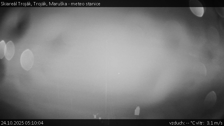 Skiareál Troják - Troják, Maruška - meteo stanice - 24.10.2025 v 05:10 Skiareál Troják - Troják, Maruška - meteo stanice - 24.10.2025 v 05:10