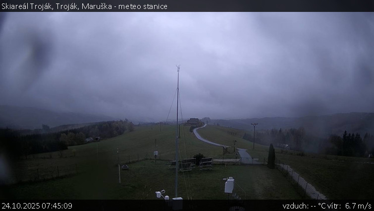 Skiareál Troják - Troják, Maruška - meteo stanice - 24.10.2025 v 07:45 Skiareál Troják - Troják, Maruška - meteo stanice - 24.10.2025 v 07:45