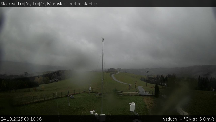 Skiareál Troják - Troják, Maruška - meteo stanice - 24.10.2025 v 08:10 Skiareál Troják - Troják, Maruška - meteo stanice - 24.10.2025 v 08:10