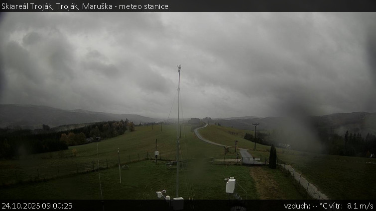 Skiareál Troják - Troják, Maruška - meteo stanice - 24.10.2025 v 09:00 Skiareál Troják - Troják, Maruška - meteo stanice - 24.10.2025 v 09:00