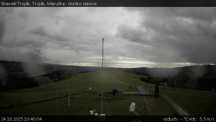 Skiareál Troják - Troják, Maruška - meteo stanice - 24.10.2025 v 10:40 Skiareál Troják - Troják, Maruška - meteo stanice - 24.10.2025 v 10:40