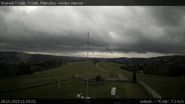 Skiareál Troják - Troják, Maruška - meteo stanice - 24.10.2025 v 11:55 Skiareál Troják - Troják, Maruška - meteo stanice - 24.10.2025 v 11:55