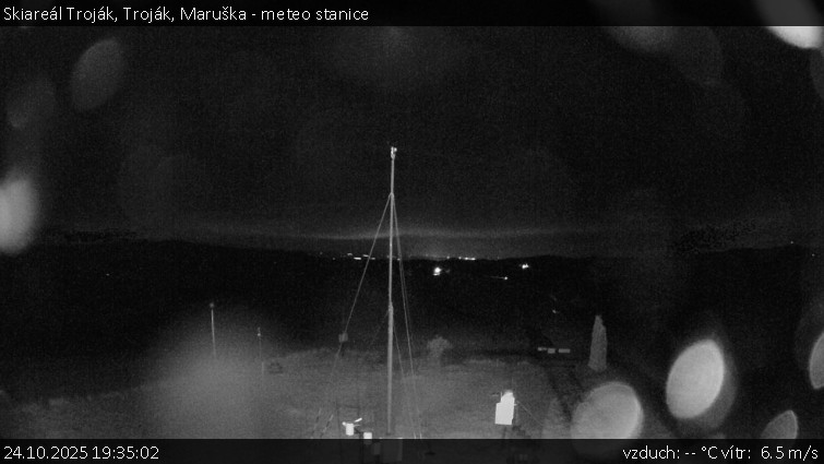 Skiareál Troják - Troják, Maruška - meteo stanice - 24.10.2025 v 19:35 Skiareál Troják - Troják, Maruška - meteo stanice - 24.10.2025 v 19:35