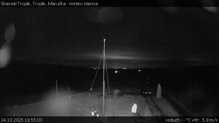 Skiareál Troják - Troják, Maruška - meteo stanice - 24.10.2025 v 19:55 Skiareál Troják - Troják, Maruška - meteo stanice - 24.10.2025 v 19:55