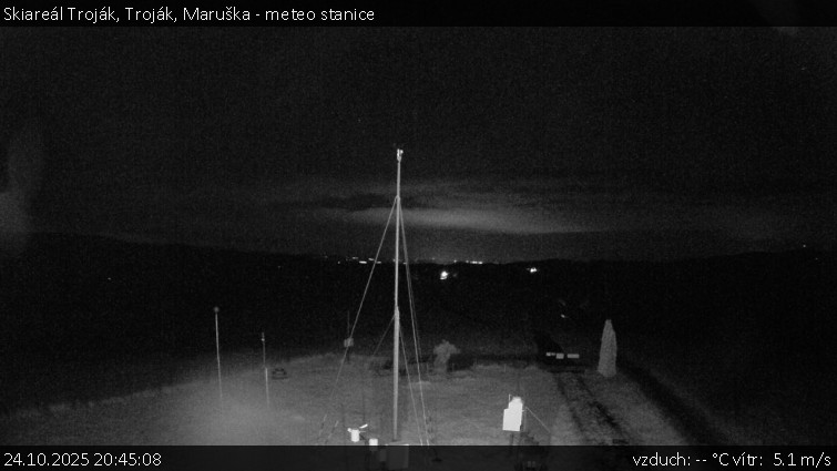 Skiareál Troják - Troják, Maruška - meteo stanice - 24.10.2025 v 20:45 Skiareál Troják - Troják, Maruška - meteo stanice - 24.10.2025 v 20:45