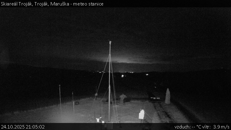 Skiareál Troják - Troják, Maruška - meteo stanice - 24.10.2025 v 21:05 Skiareál Troják - Troják, Maruška - meteo stanice - 24.10.2025 v 21:05
