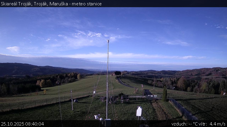Skiareál Troják - Troják, Maruška - meteo stanice - 25.10.2025 v 08:40 Skiareál Troják - Troják, Maruška - meteo stanice - 25.10.2025 v 08:40