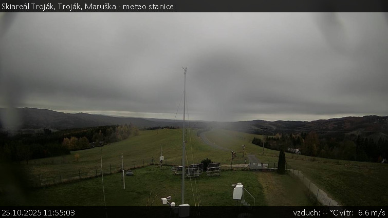 Skiareál Troják - Troják, Maruška - meteo stanice - 25.10.2025 v 11:55 Skiareál Troják - Troják, Maruška - meteo stanice - 25.10.2025 v 11:55