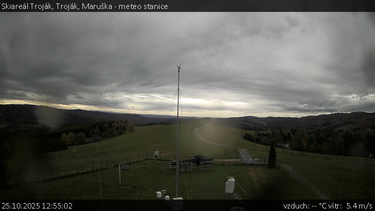 Skiareál Troják - Troják, Maruška - meteo stanice - 25.10.2025 v 12:55 Skiareál Troják - Troják, Maruška - meteo stanice - 25.10.2025 v 12:55