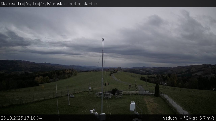 Skiareál Troják - Troják, Maruška - meteo stanice - 25.10.2025 v 17:10 Skiareál Troják - Troják, Maruška - meteo stanice - 25.10.2025 v 17:10