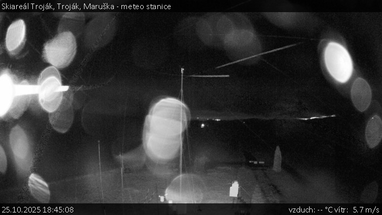 Skiareál Troják - Troják, Maruška - meteo stanice - 25.10.2025 v 18:45 Skiareál Troják - Troják, Maruška - meteo stanice - 25.10.2025 v 18:45