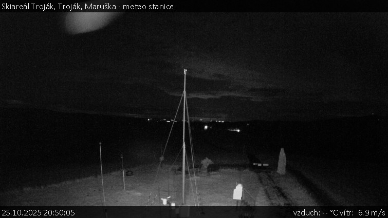 Skiareál Troják - Troják, Maruška - meteo stanice - 25.10.2025 v 20:50 Skiareál Troják - Troják, Maruška - meteo stanice - 25.10.2025 v 20:50