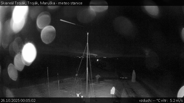 Skiareál Troják - Troják, Maruška - meteo stanice - 26.10.2025 v 00:05 Skiareál Troják - Troják, Maruška - meteo stanice - 26.10.2025 v 00:05