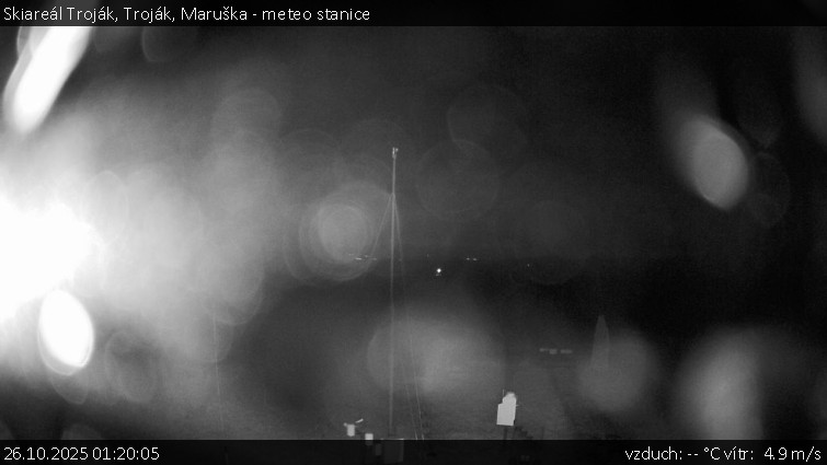 Skiareál Troják - Troják, Maruška - meteo stanice - 26.10.2025 v 01:20 Skiareál Troják - Troják, Maruška - meteo stanice - 26.10.2025 v 01:20