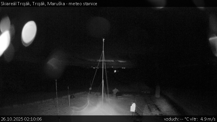 Skiareál Troják - Troják, Maruška - meteo stanice - 26.10.2025 v 02:10 Skiareál Troják - Troják, Maruška - meteo stanice - 26.10.2025 v 02:10
