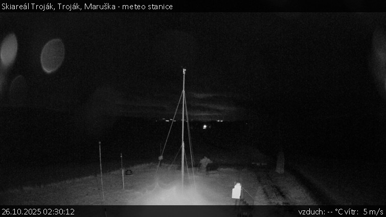 Skiareál Troják - Troják, Maruška - meteo stanice - 26.10.2025 v 02:30 Skiareál Troják - Troják, Maruška - meteo stanice - 26.10.2025 v 02:30