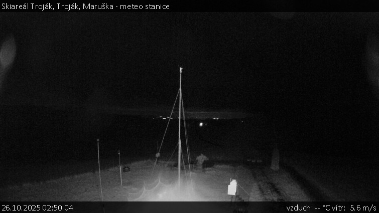 Skiareál Troják - Troják, Maruška - meteo stanice - 26.10.2025 v 02:50 Skiareál Troják - Troják, Maruška - meteo stanice - 26.10.2025 v 02:50