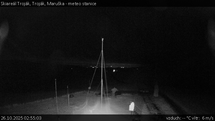 Skiareál Troják - Troják, Maruška - meteo stanice - 26.10.2025 v 02:55 Skiareál Troják - Troják, Maruška - meteo stanice - 26.10.2025 v 02:55