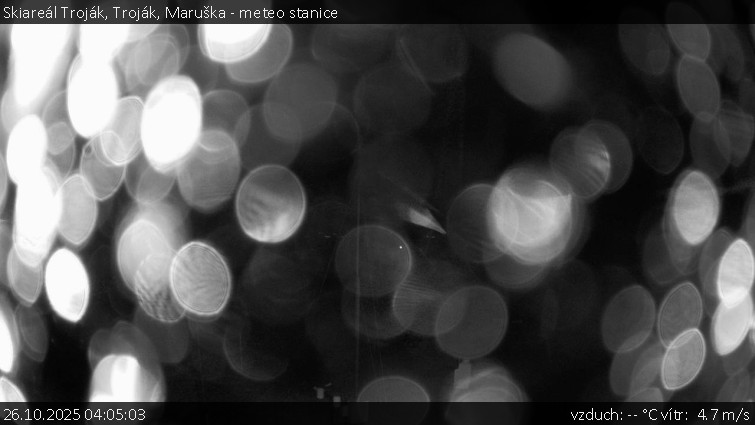 Skiareál Troják - Troják, Maruška - meteo stanice - 26.10.2025 v 04:05 Skiareál Troják - Troják, Maruška - meteo stanice - 26.10.2025 v 04:05