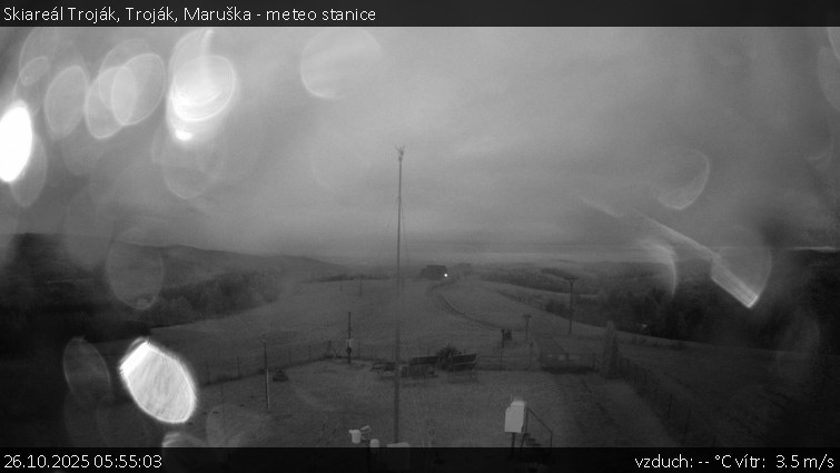 Skiareál Troják - Troják, Maruška - meteo stanice - 26.10.2025 v 05:55 Skiareál Troják - Troják, Maruška - meteo stanice - 26.10.2025 v 05:55