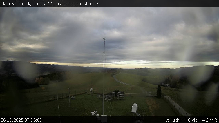 Skiareál Troják - Troják, Maruška - meteo stanice - 26.10.2025 v 07:35 Skiareál Troják - Troják, Maruška - meteo stanice - 26.10.2025 v 07:35