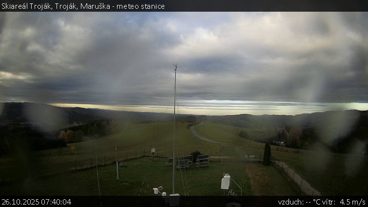 Skiareál Troják - Troják, Maruška - meteo stanice - 26.10.2025 v 07:40 Skiareál Troják - Troják, Maruška - meteo stanice - 26.10.2025 v 07:40