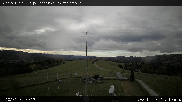 Skiareál Troják - Troják, Maruška - meteo stanice - 26.10.2025 v 09:30 Skiareál Troják - Troják, Maruška - meteo stanice - 26.10.2025 v 09:30