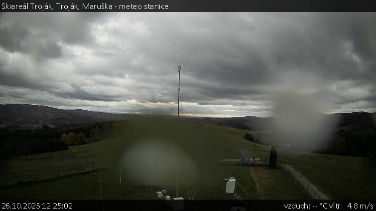 Skiareál Troják - Troják, Maruška - meteo stanice - 26.10.2025 v 12:25 Skiareál Troják - Troják, Maruška - meteo stanice - 26.10.2025 v 12:25