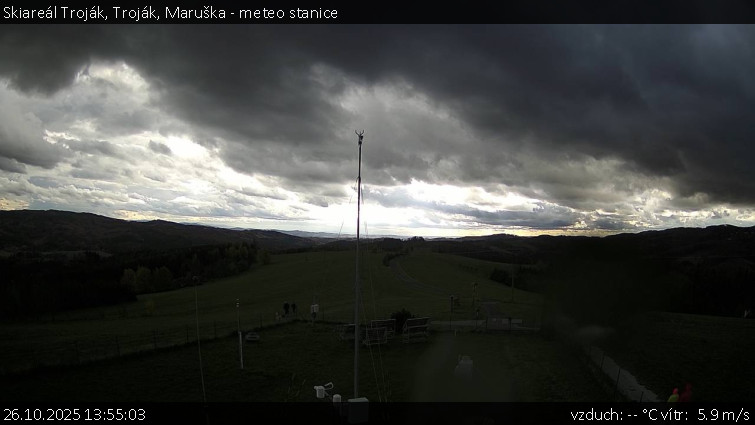 Skiareál Troják - Troják, Maruška - meteo stanice - 26.10.2025 v 13:55 Skiareál Troják - Troják, Maruška - meteo stanice - 26.10.2025 v 13:55