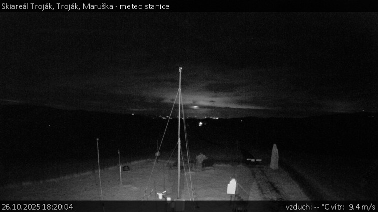 Skiareál Troják - Troják, Maruška - meteo stanice - 26.10.2025 v 18:20 Skiareál Troják - Troják, Maruška - meteo stanice - 26.10.2025 v 18:20