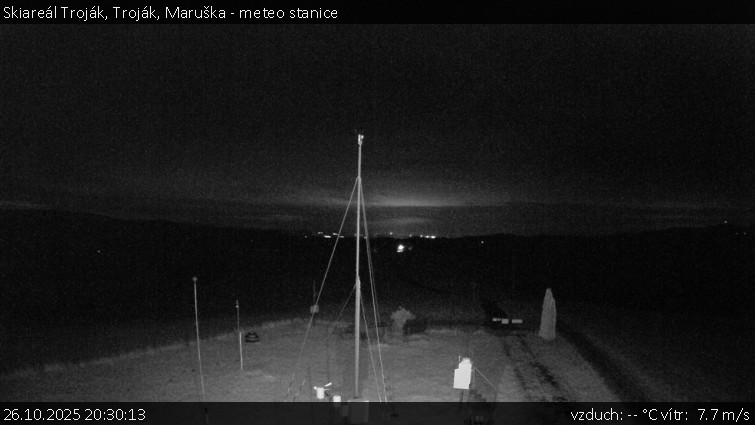 Skiareál Troják - Troják, Maruška - meteo stanice - 26.10.2025 v 20:30 Skiareál Troják - Troják, Maruška - meteo stanice - 26.10.2025 v 20:30