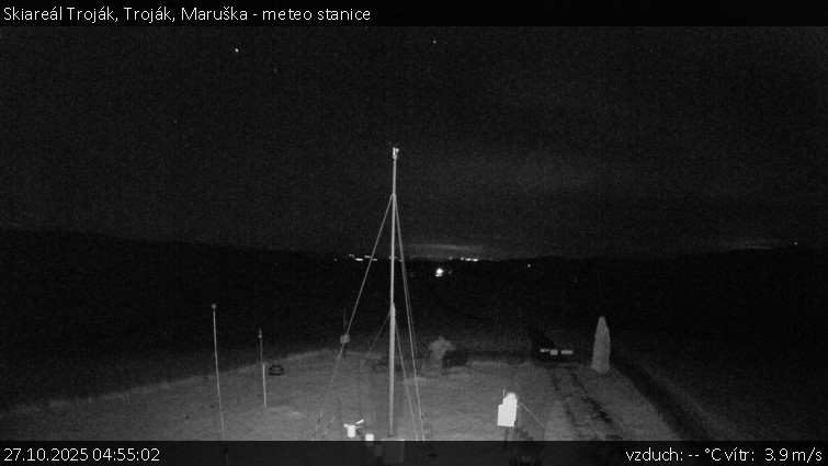 Skiareál Troják - Troják, Maruška - meteo stanice - 27.10.2025 v 04:55 Skiareál Troják - Troják, Maruška - meteo stanice - 27.10.2025 v 04:55