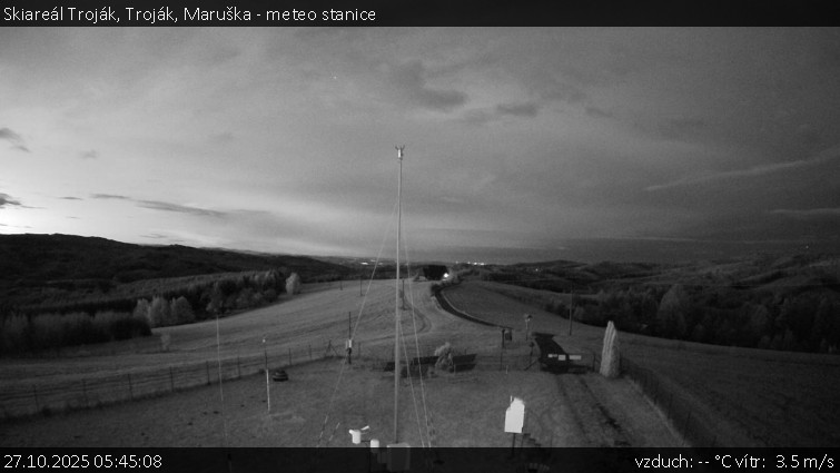 Skiareál Troják - Troják, Maruška - meteo stanice - 27.10.2025 v 05:45 Skiareál Troják - Troják, Maruška - meteo stanice - 27.10.2025 v 05:45