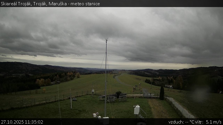 Skiareál Troják - Troják, Maruška - meteo stanice - 27.10.2025 v 11:35 Skiareál Troják - Troják, Maruška - meteo stanice - 27.10.2025 v 11:35