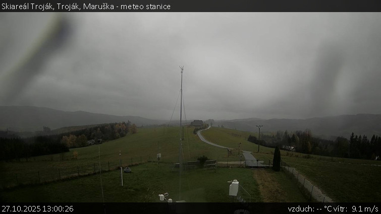 Skiareál Troják - Troják, Maruška - meteo stanice - 27.10.2025 v 13:00 Skiareál Troják - Troják, Maruška - meteo stanice - 27.10.2025 v 13:00