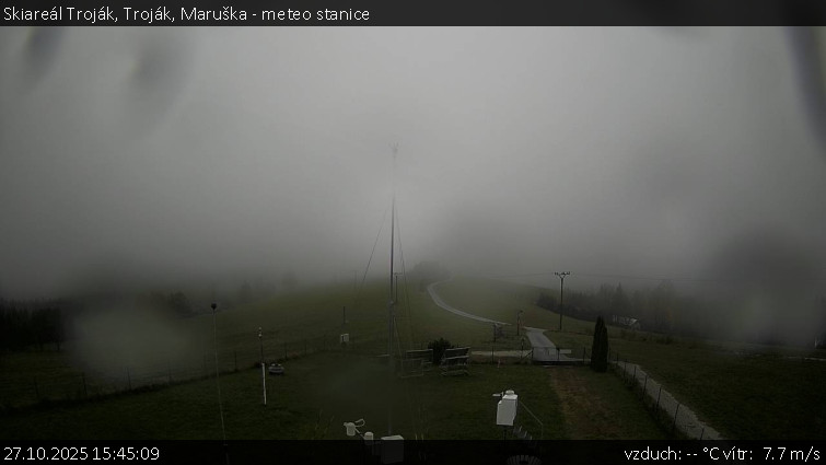 Skiareál Troják - Troják, Maruška - meteo stanice - 27.10.2025 v 15:45 Skiareál Troják - Troják, Maruška - meteo stanice - 27.10.2025 v 15:45