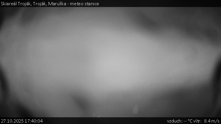 Skiareál Troják - Troják, Maruška - meteo stanice - 27.10.2025 v 17:40 Skiareál Troják - Troják, Maruška - meteo stanice - 27.10.2025 v 17:40