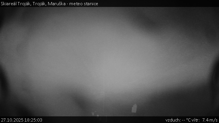 Skiareál Troják - Troják, Maruška - meteo stanice - 27.10.2025 v 18:25 Skiareál Troják - Troják, Maruška - meteo stanice - 27.10.2025 v 18:25
