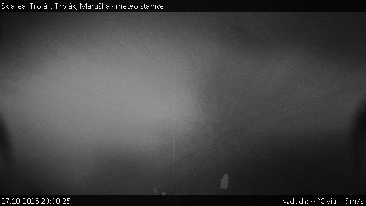Skiareál Troják - Troják, Maruška - meteo stanice - 27.10.2025 v 20:00 Skiareál Troják - Troják, Maruška - meteo stanice - 27.10.2025 v 20:00